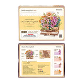 Rowood Wooden Blooming Book DIY Flower Bouquet 3D Wooden Puzzle Toys Quiz
