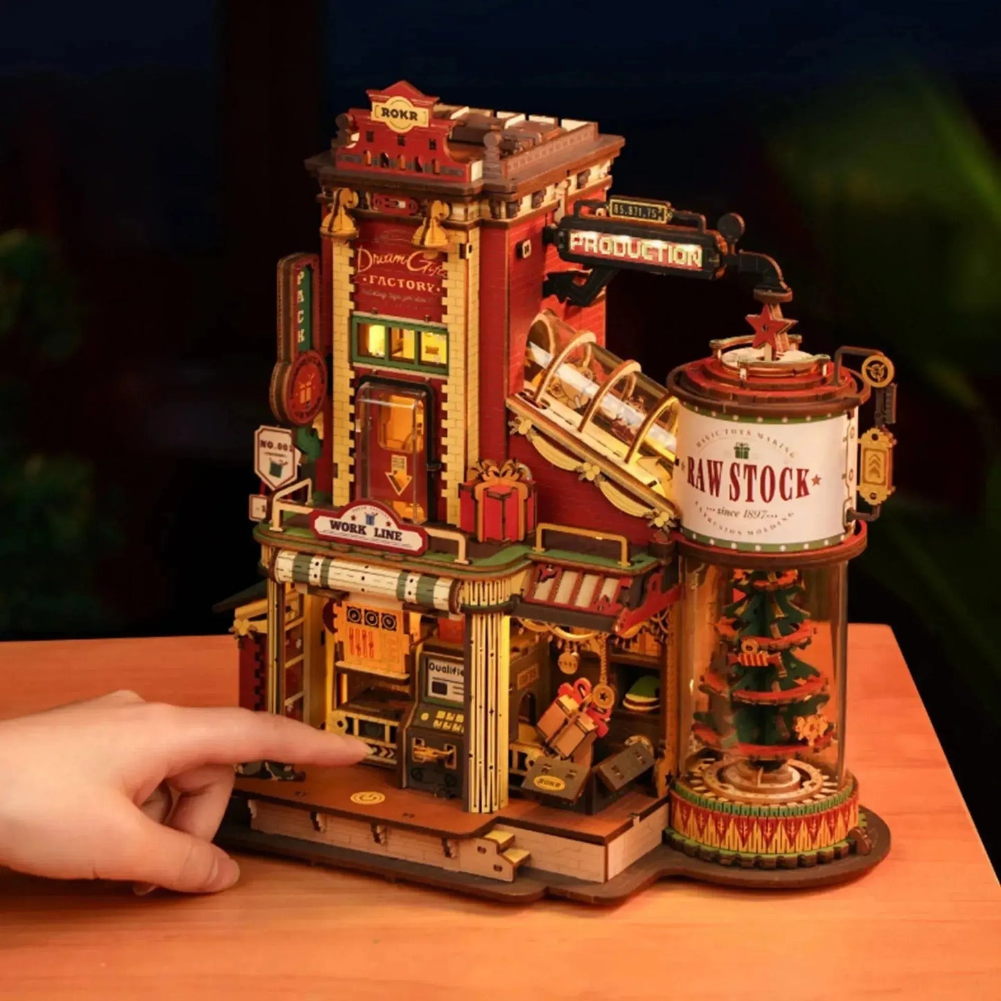 Christmas Dream Gift Factory Wooden Music Box-Toys Quiz-Toys Quiz