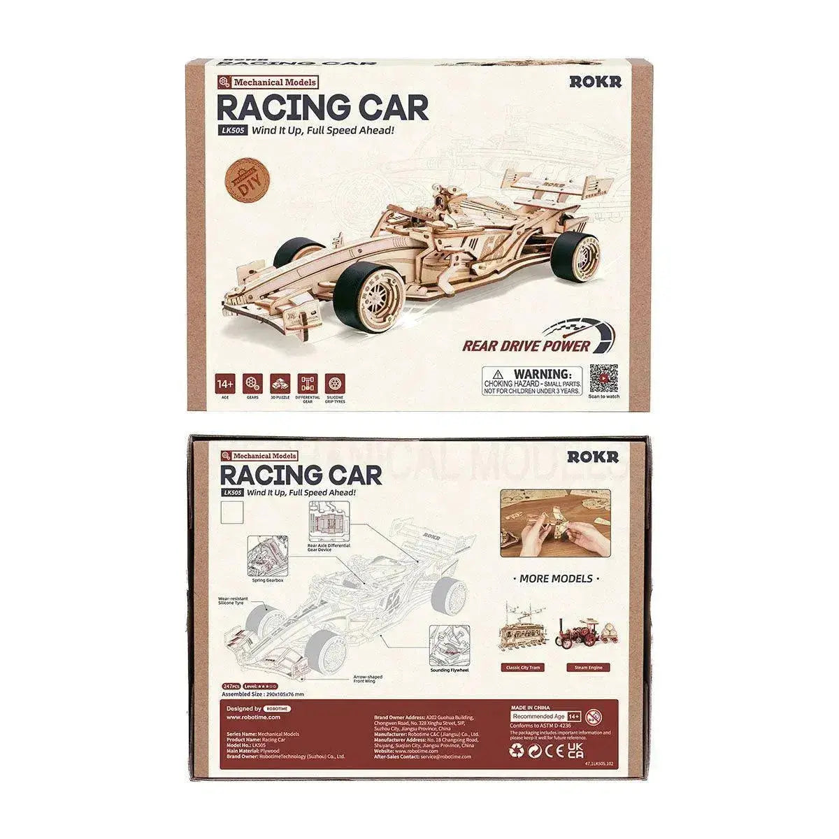 Racing Car 3D Wooden Puzzle-ROKR-Toys Quiz