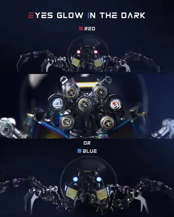 3D metal puzzle plasma spider showing different LED color options