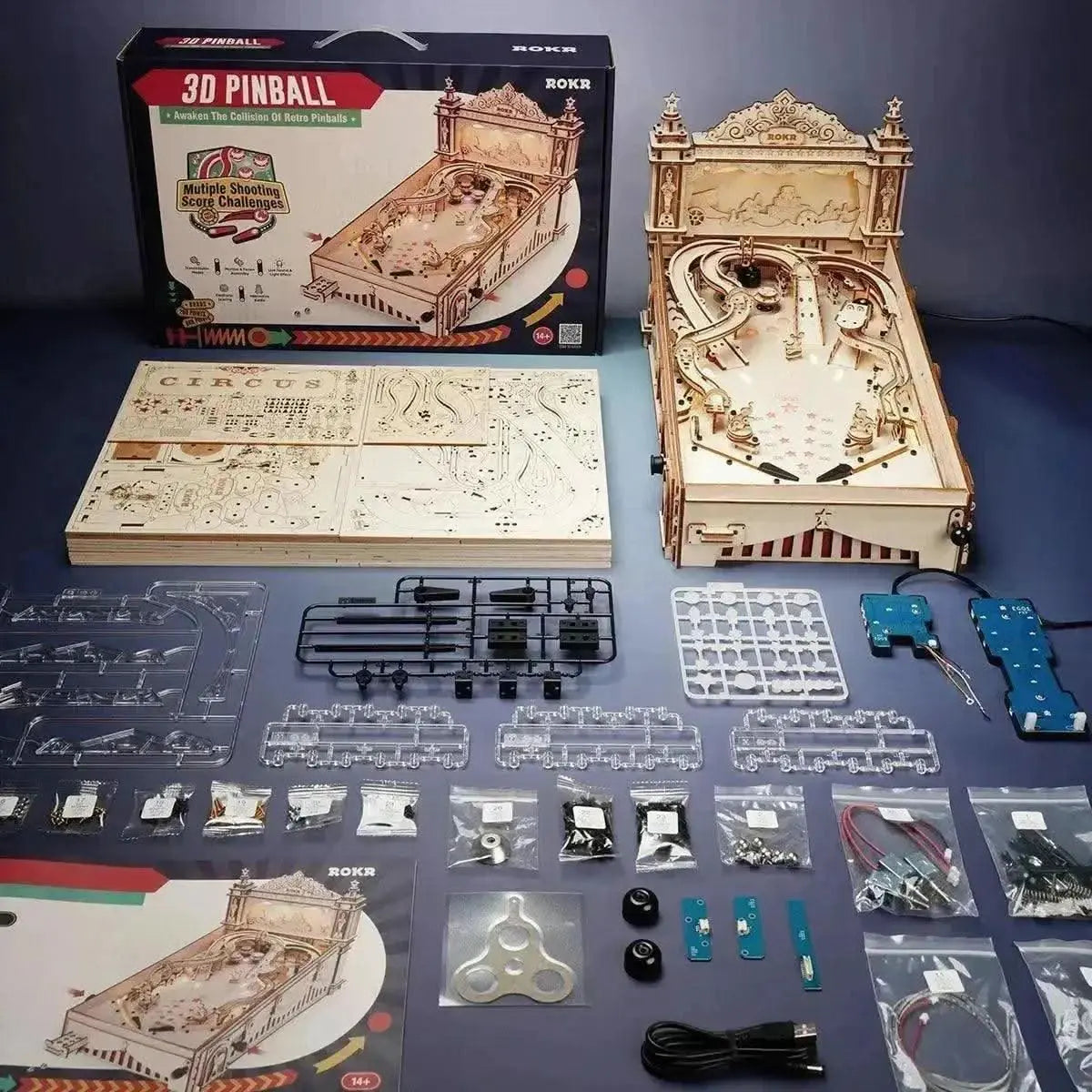 3D Pinball Machine 3D Wooden Puzzle EG01 - Toys Quiz