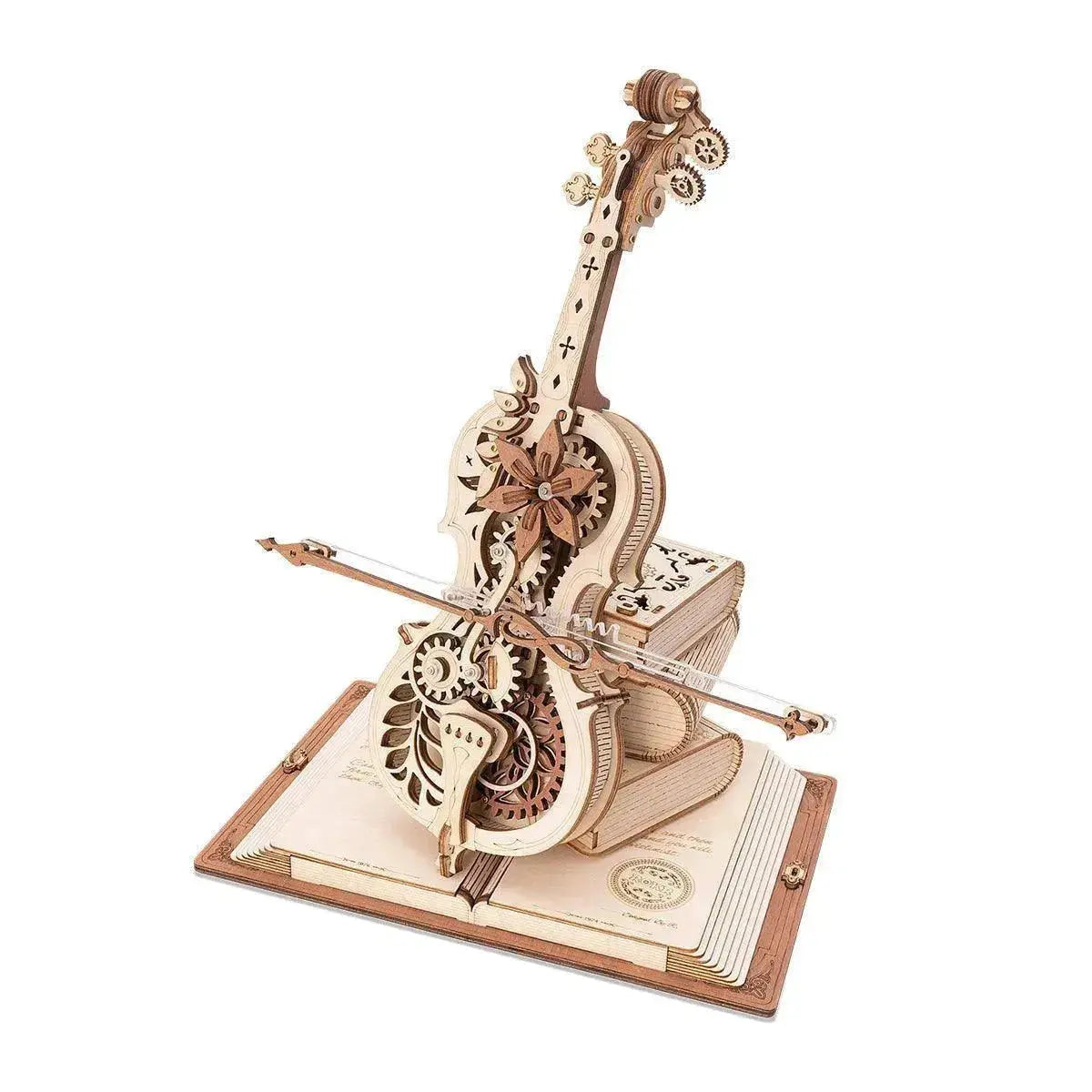 Magic Cello Mechanical Music Box 3D Wooden Puzzle-ROKR-Toys Quiz