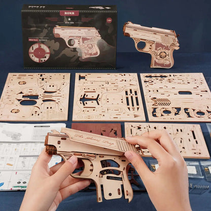 Mini Gun Toy Wooden 3D Puzzle-Toys Quiz-Toys Quiz