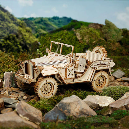 Army Jeep Scale Model 3D Wooden Puzzle