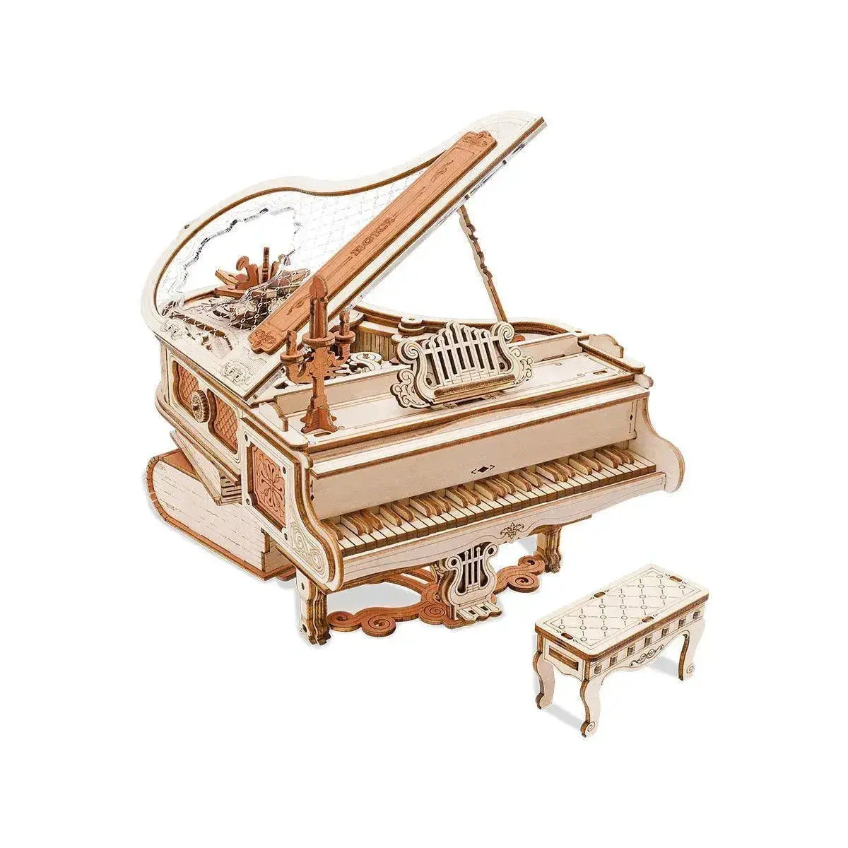 Magic Piano Mechanical Music Box 3D Wooden Puzzle-ROKR-Toys Quiz