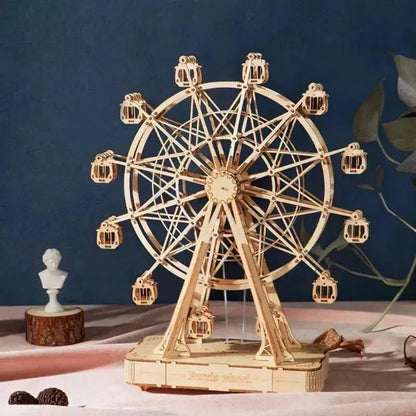 Ferris Wheel 3D Wooden Puzzle Music Box-Rolife-Toys Quiz