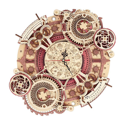 Zodiac Wall Clock Mechanical Time Art Engine