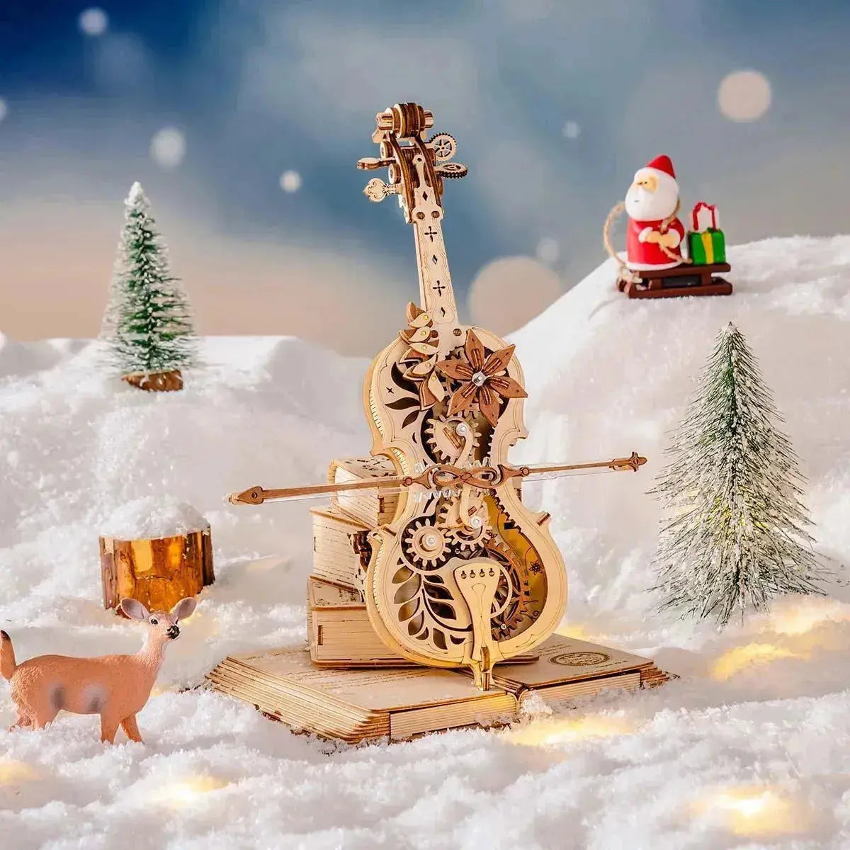 Magic Cello Mechanical Music Box 3D Wooden Puzzle-ROKR-Toys Quiz