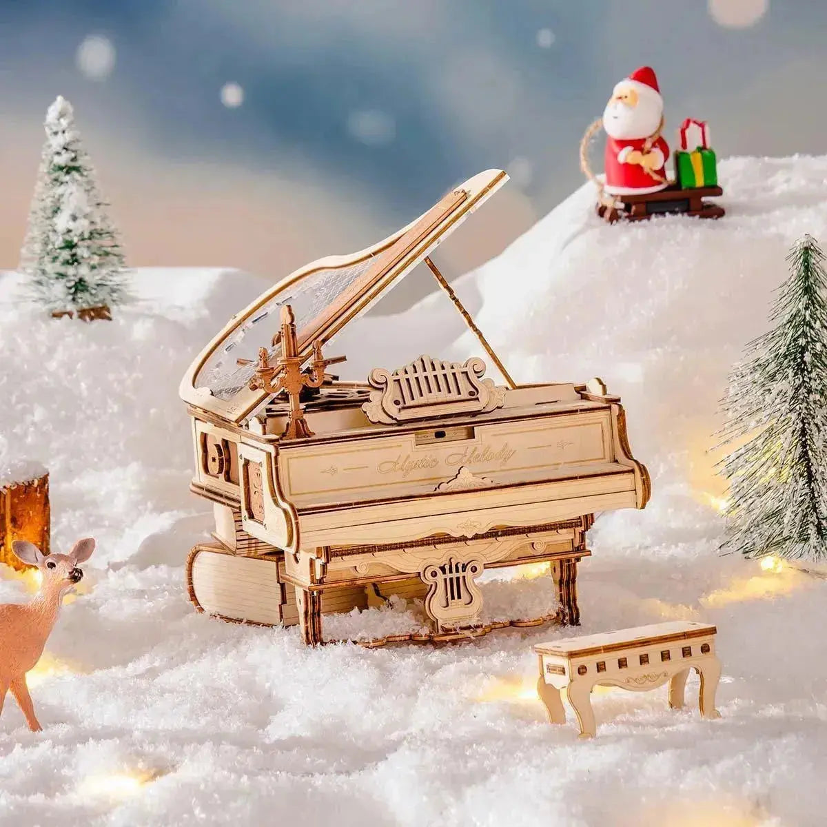 Magic Piano Mechanical Music Box 3D Wooden Puzzle-ROKR-Toys Quiz