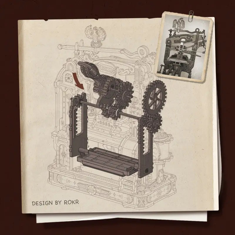 Classic Printing Press 3D Wooden Puzzle 4 - Toys Quiz