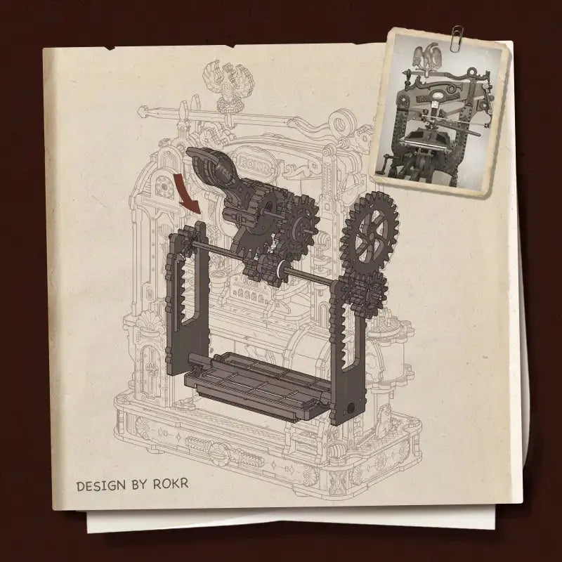 Classic Printing Press 3D Wooden Puzzle 4 - Toys Quiz