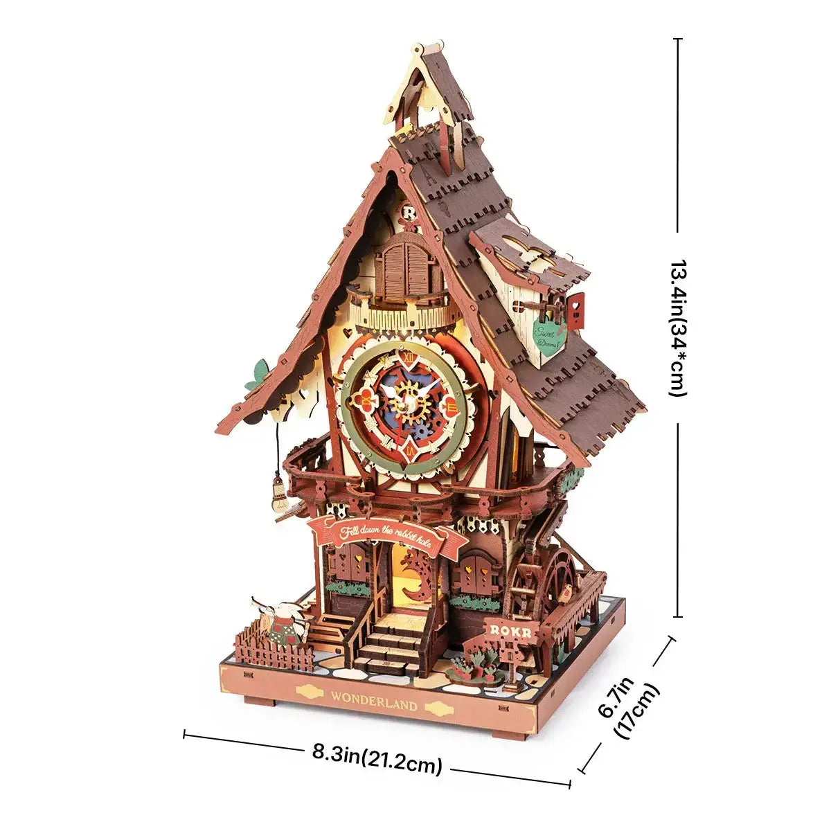 Clock Mechanical 3D Wooden Puzzle - Toys Quiz