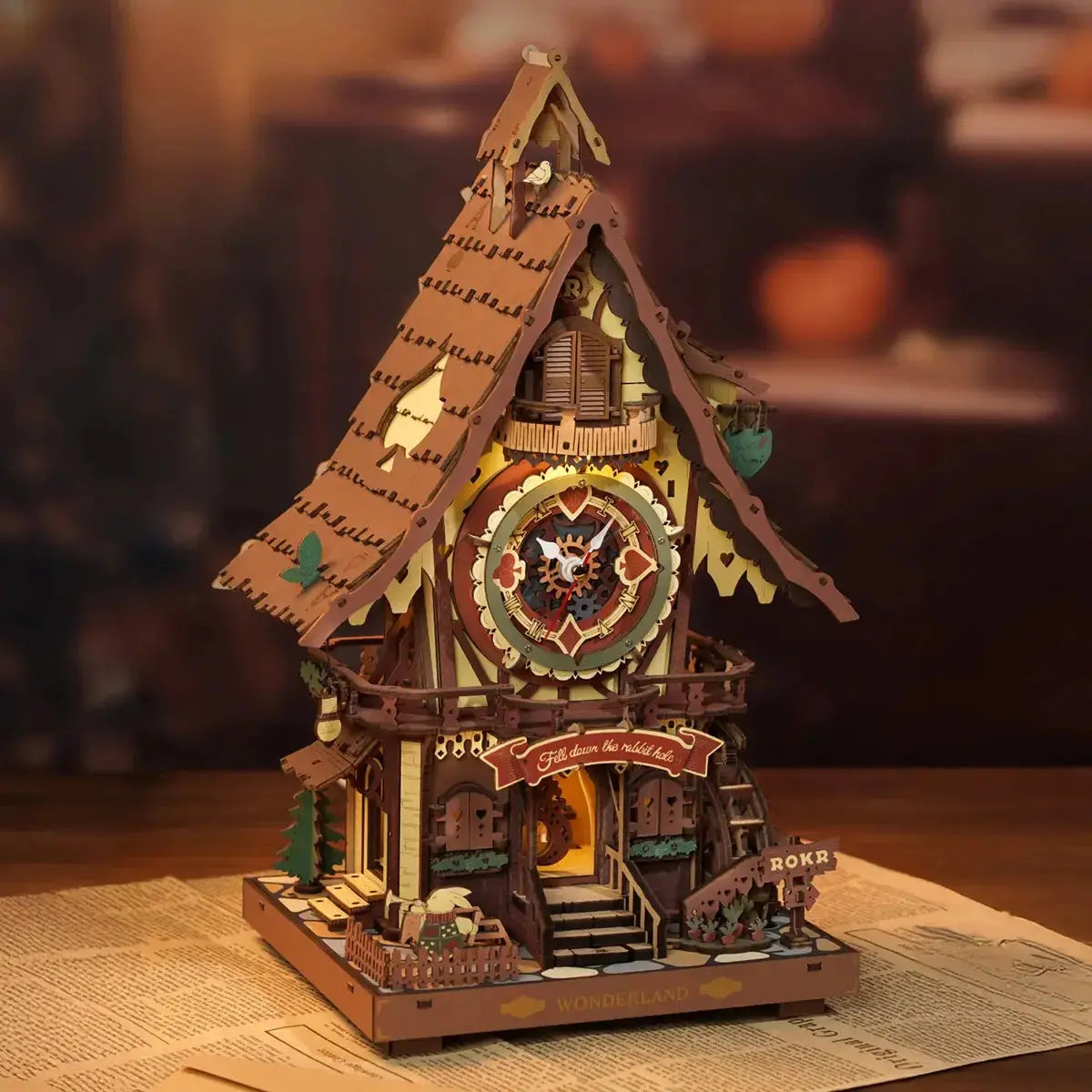 Clock Mechanical 3D Wooden Puzzle - Toys Quiz