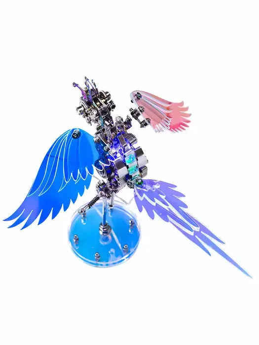 CockaFlare 3D Metal Puzzle - Cyberpunk Parrot Model Kit with LED Lights