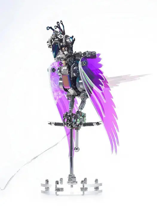 CockaFlare 3D Metal Puzzle - Cyberpunk Parrot Model Kit with LED Lights