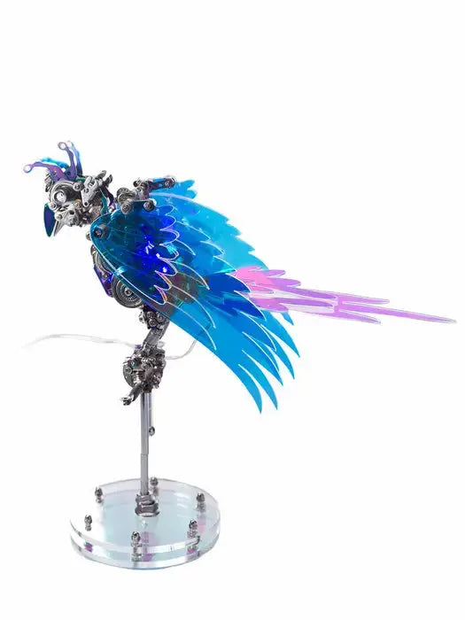 CockaFlare 3D Metal Puzzle - Cyberpunk Parrot Model Kit with LED Lights