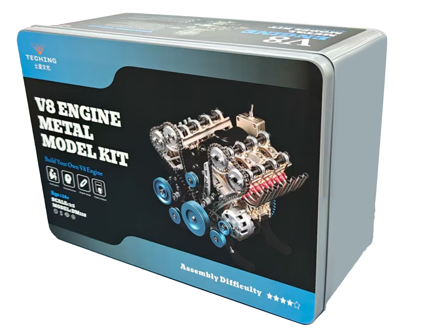 V8 Engine Model Kit 500+ Piece Metal STEM Engineering Build
