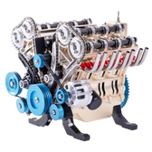 TECHNICling DM118 model motoru V8 s modrými kladkami