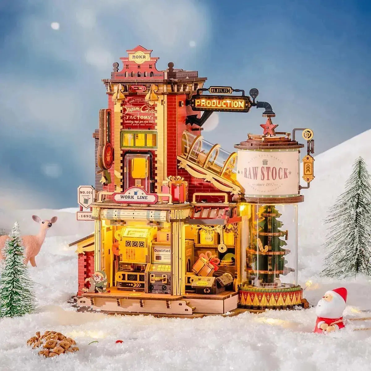 Christmas Dream Gift Factory Wooden Music Box-Toys Quiz-Toys Quiz