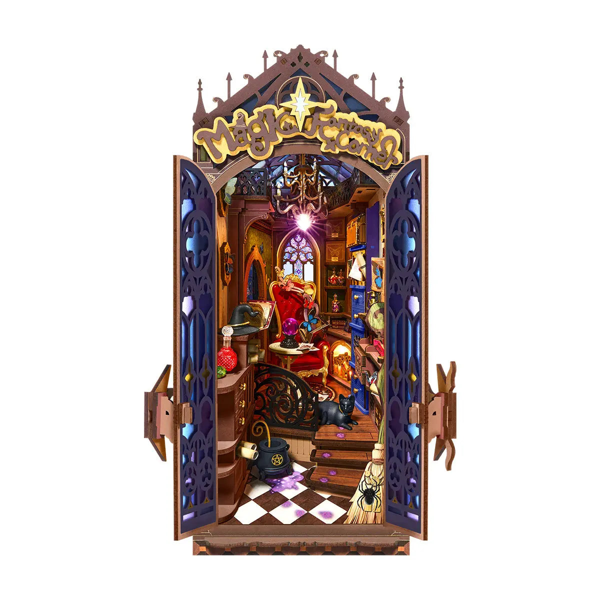 Rolife Magic Fantasy Corner DIY Book Nook Shelf Insert Toys Quiz