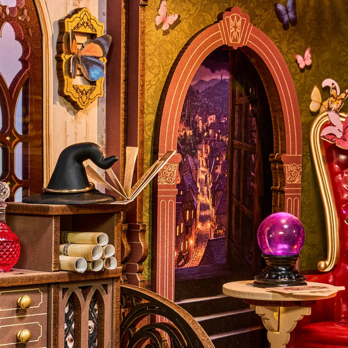 Rolife Magic Fantasy Corner DIY Book Nook Shelf Insert Toys Quiz