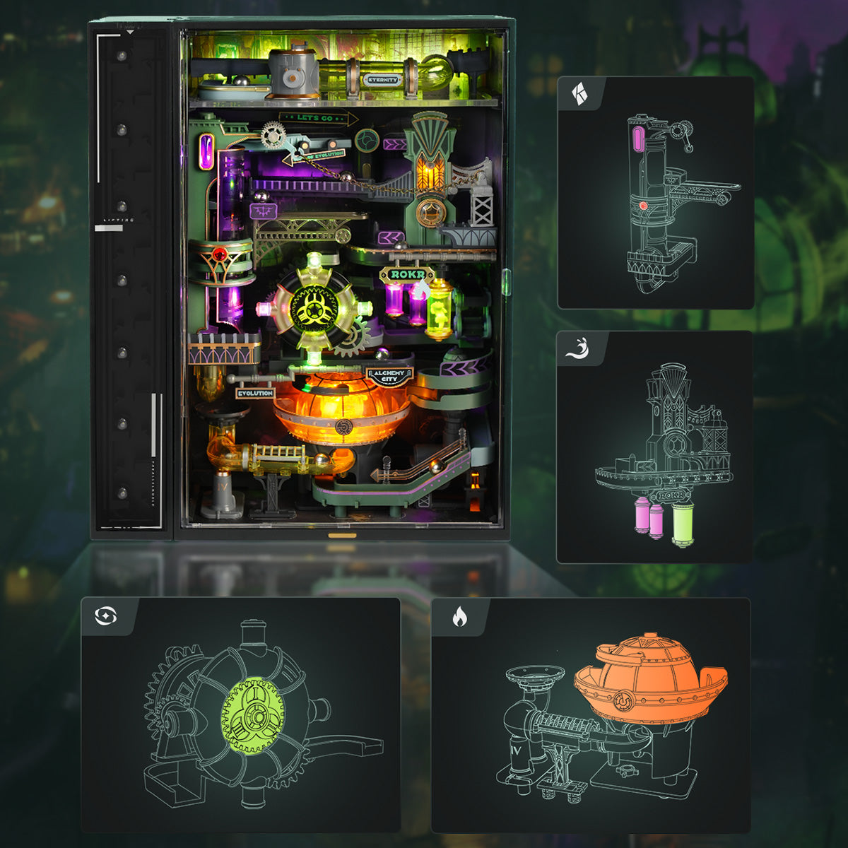 ROKR Alchemy City Marble Run Mechanical 3D Puzzle