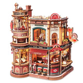 ROKR Dream Coffee Factory EAB02 completed wooden music box front view