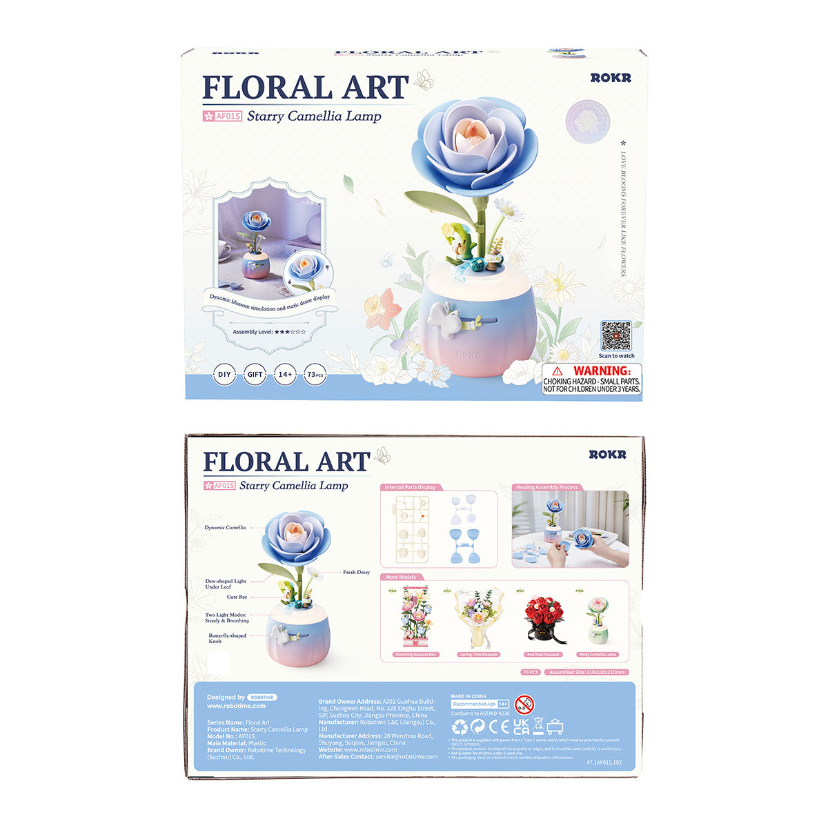 ROKR Starry Camellia Lamp DIY 3D Flower Night Light