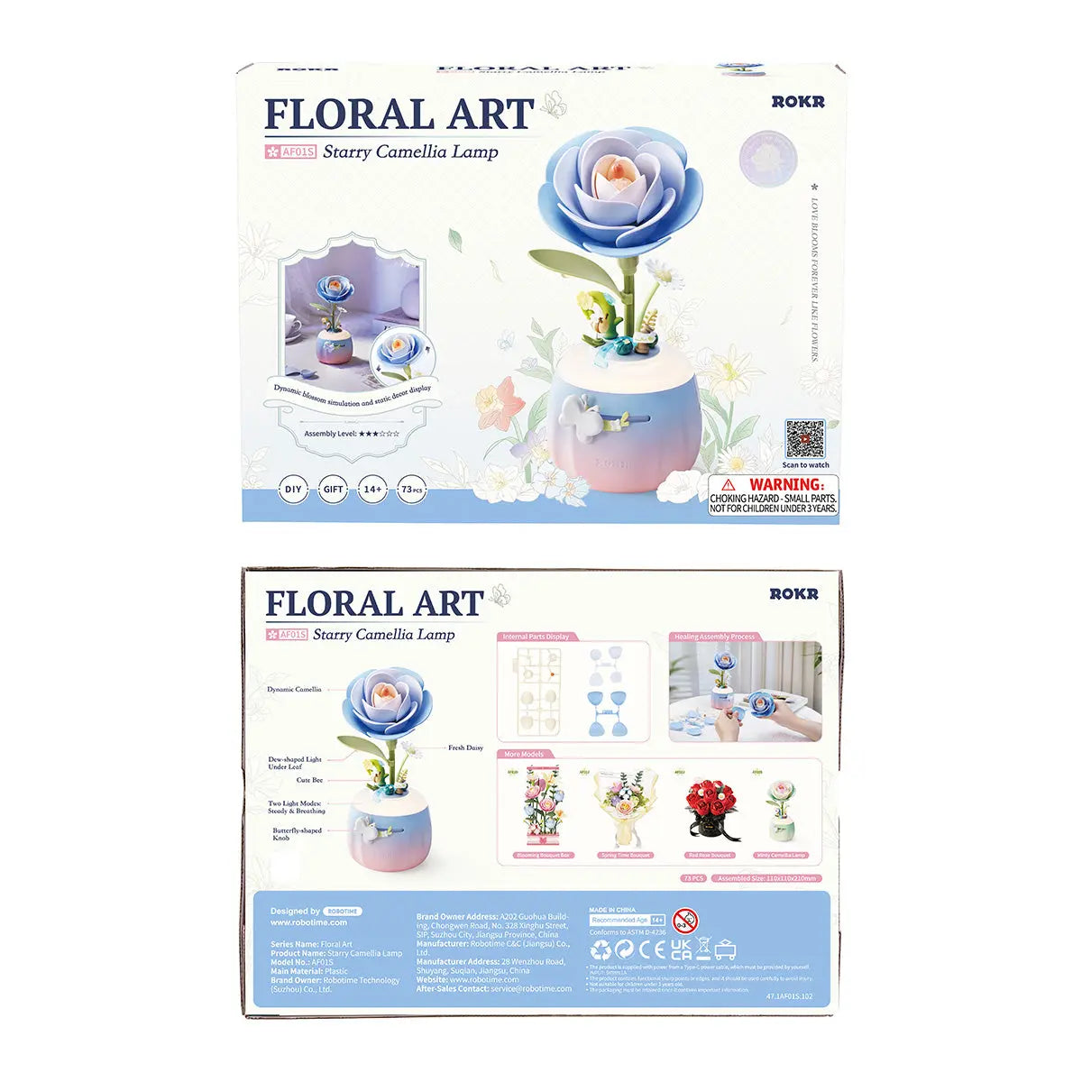 ROKR Starry Camellia Lamp DIY 3D Flower Night Light ROKR