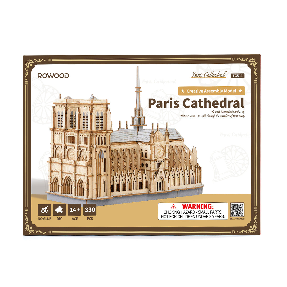 Rowood Paris Cathedral 3D Wooden Puzzle