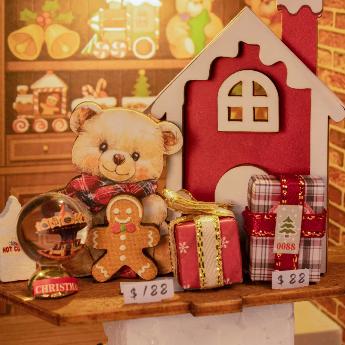 Rolife Santa's Toy Shop 3D Wooden Puzzle Toys Quiz