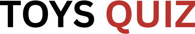 Logo of 'Toys Quiz' with 'TOYS' in black and 'QUIZ' in red.