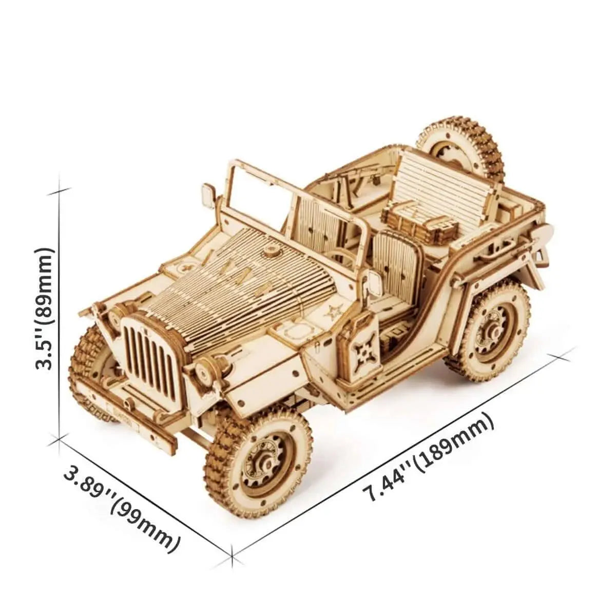 Army Jeep Scale Model 3D Wooden Puzzle - Toys Quiz