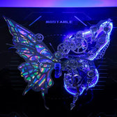 Cyberpunk Phantom Butterfly LED nástěnný rám - Osvětlené kovové puzzle décor