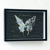 Cyberpunk Phantom Butterfly LED nástěnný rám - Osvětlené kovové puzzle décor