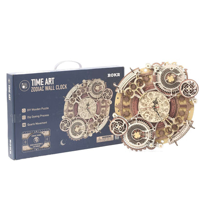 Zodiac Wall Clock Mechanical Time Art Engine