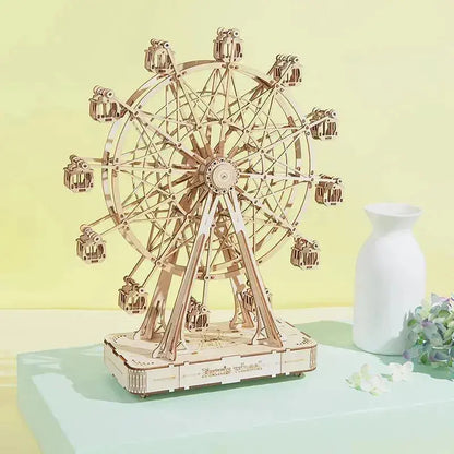 Ferris Wheel 3D Wooden Puzzle Music Box-Rolife-Toys Quiz