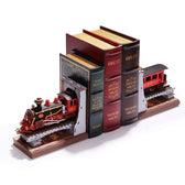 Rolife Century Train book nook kit TGE01 arranged as steam train bookends around three books