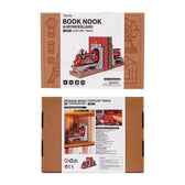 Front and back of Rolife Century Train TGE01 box with 313-piece kit details and safety symbols