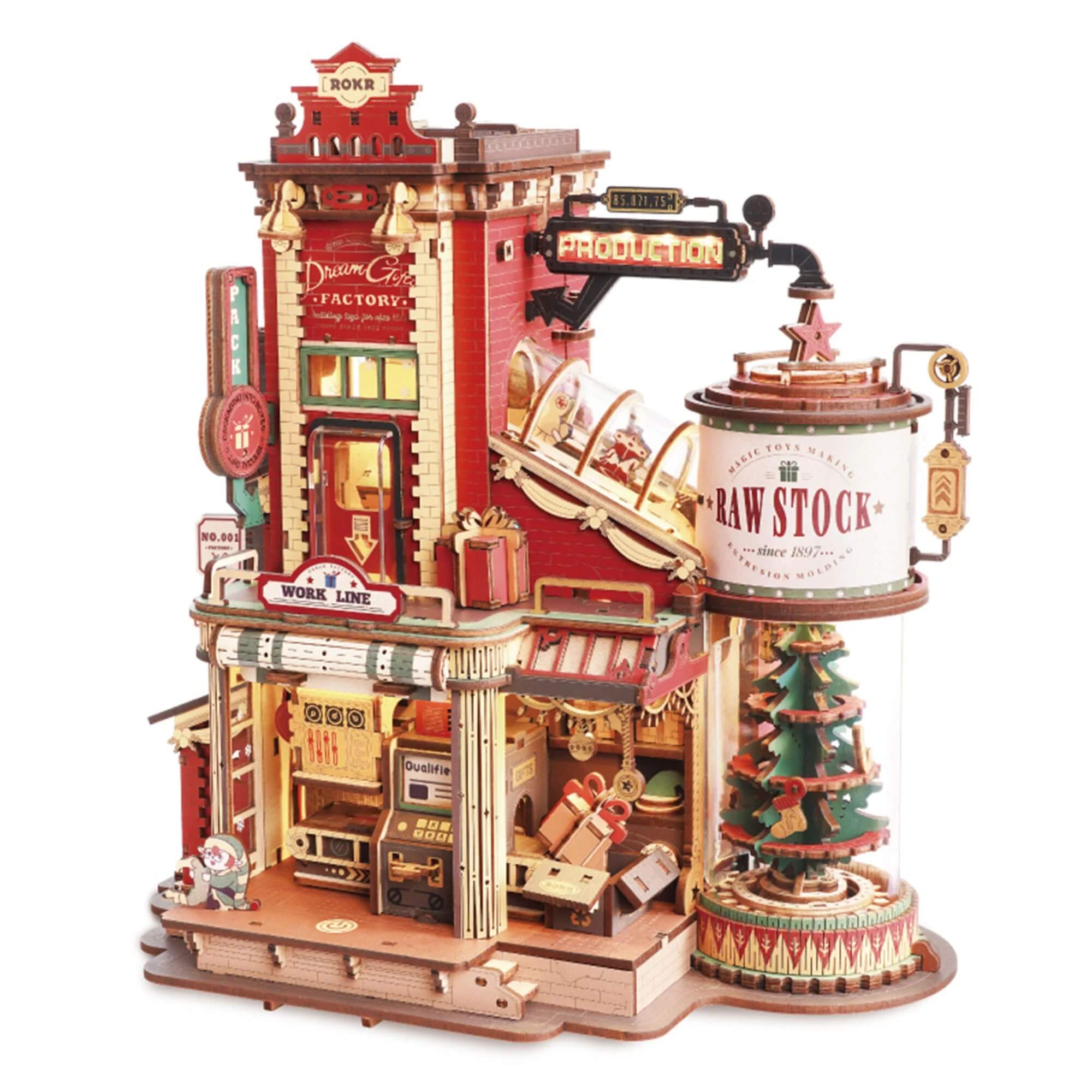Wooden Music Box – Dream Gift Factory DIY 3D Puzzle with intricate holiday-themed design and mechanical details. Ideal for collectors and kids.