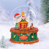 DIY 3D puzzle Dřevěná hrací skříňka s vánoční město - Toys Quiz