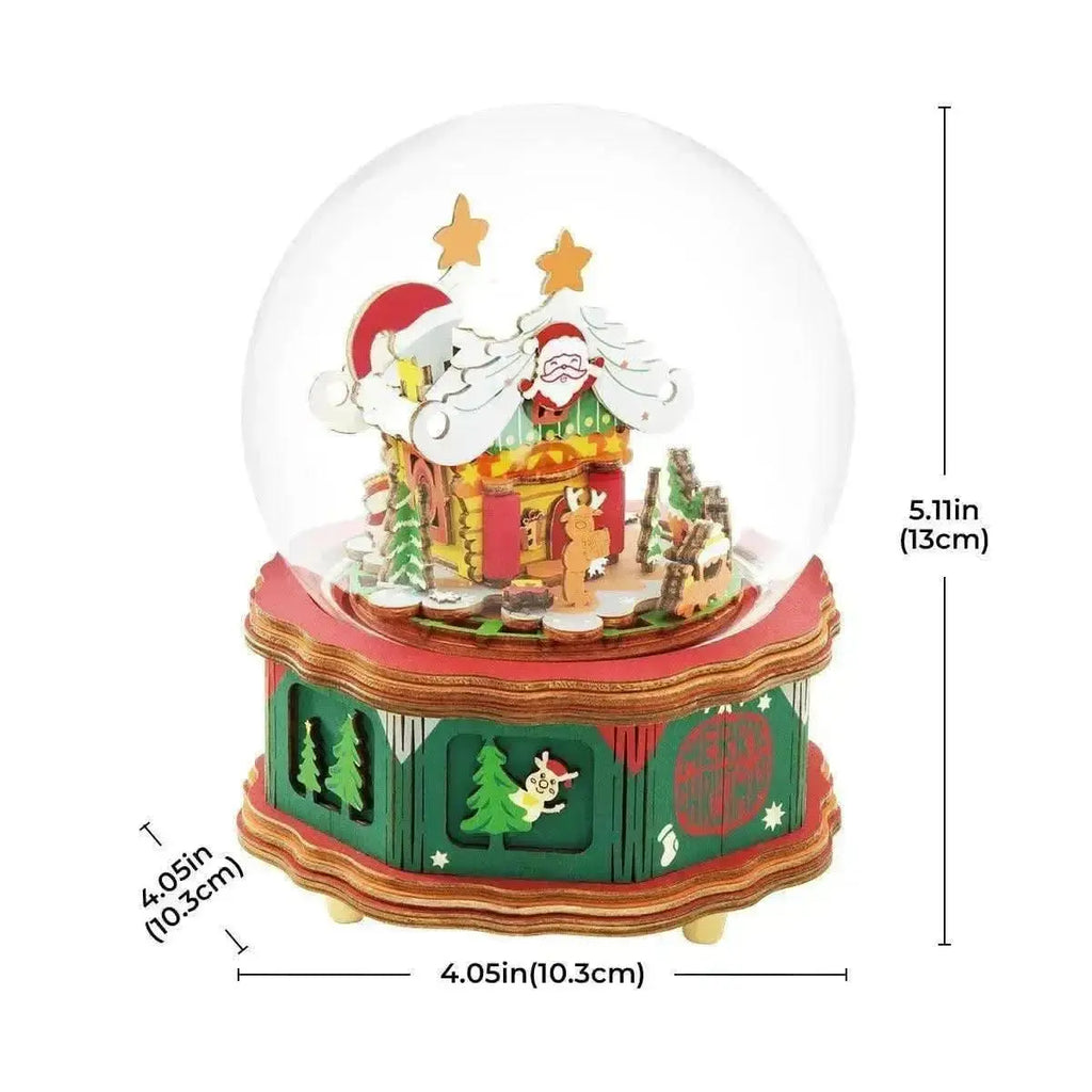 Christmas-themed Wooden Music Box with moving parts - Toys Quiz