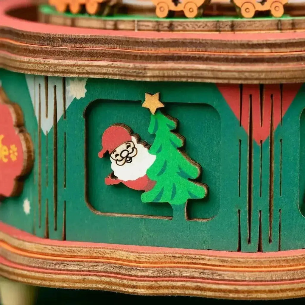 Step-by-step assembly of Christmas Town Wooden Music Box - Toys Quiz