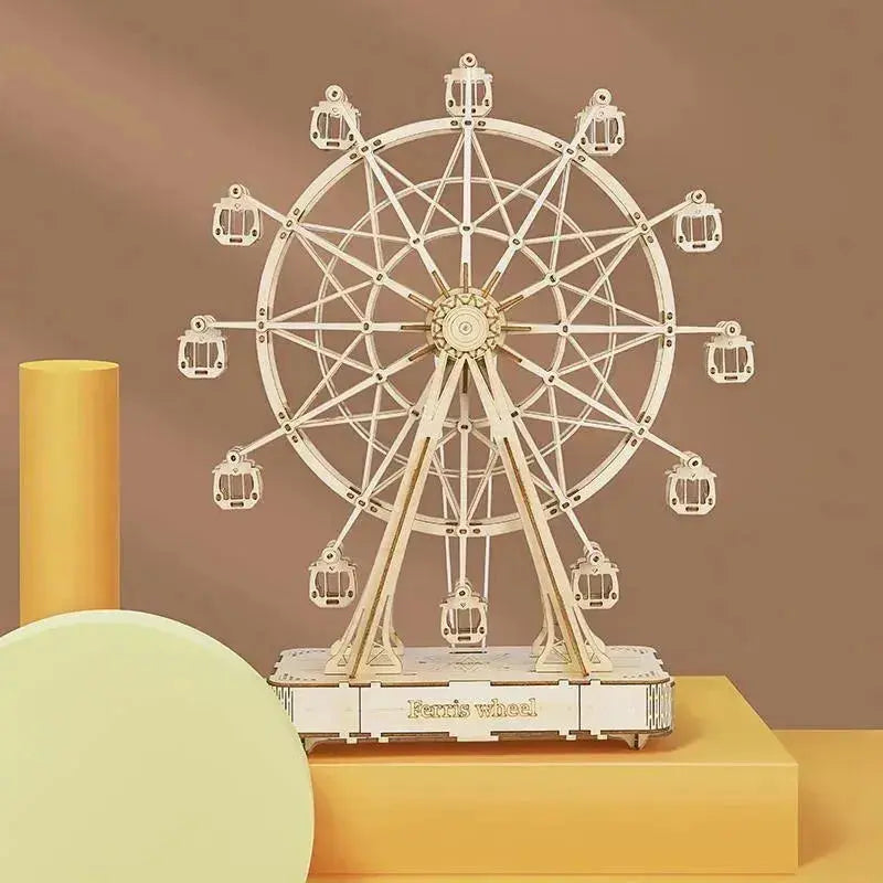 Ferris Wheel 3D Wooden Puzzle Music Box-Rolife-Toys Quiz