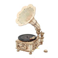 3D Wooden Puzzle – DIY Crank Classic Gramophone model with intricate details - Toys Quiz