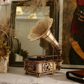 DIY wooden gramophone puzzle kit for collectors and hobbyists - Toys Quiz