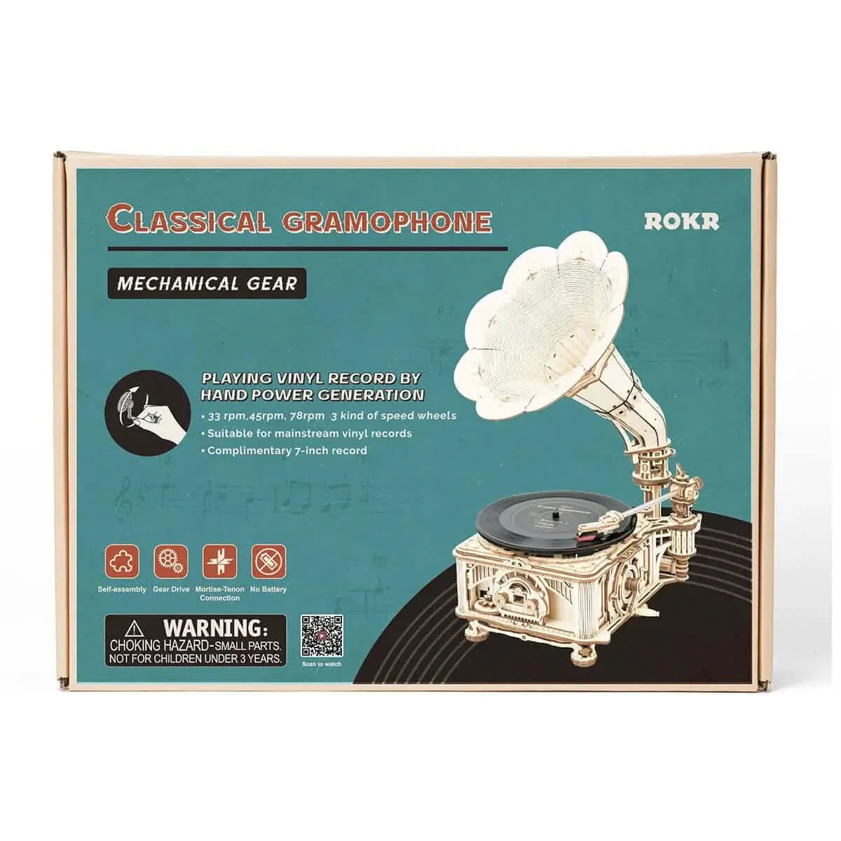 DIY Crank Classic Gramophone (Hand Rotating) - Toys Quiz