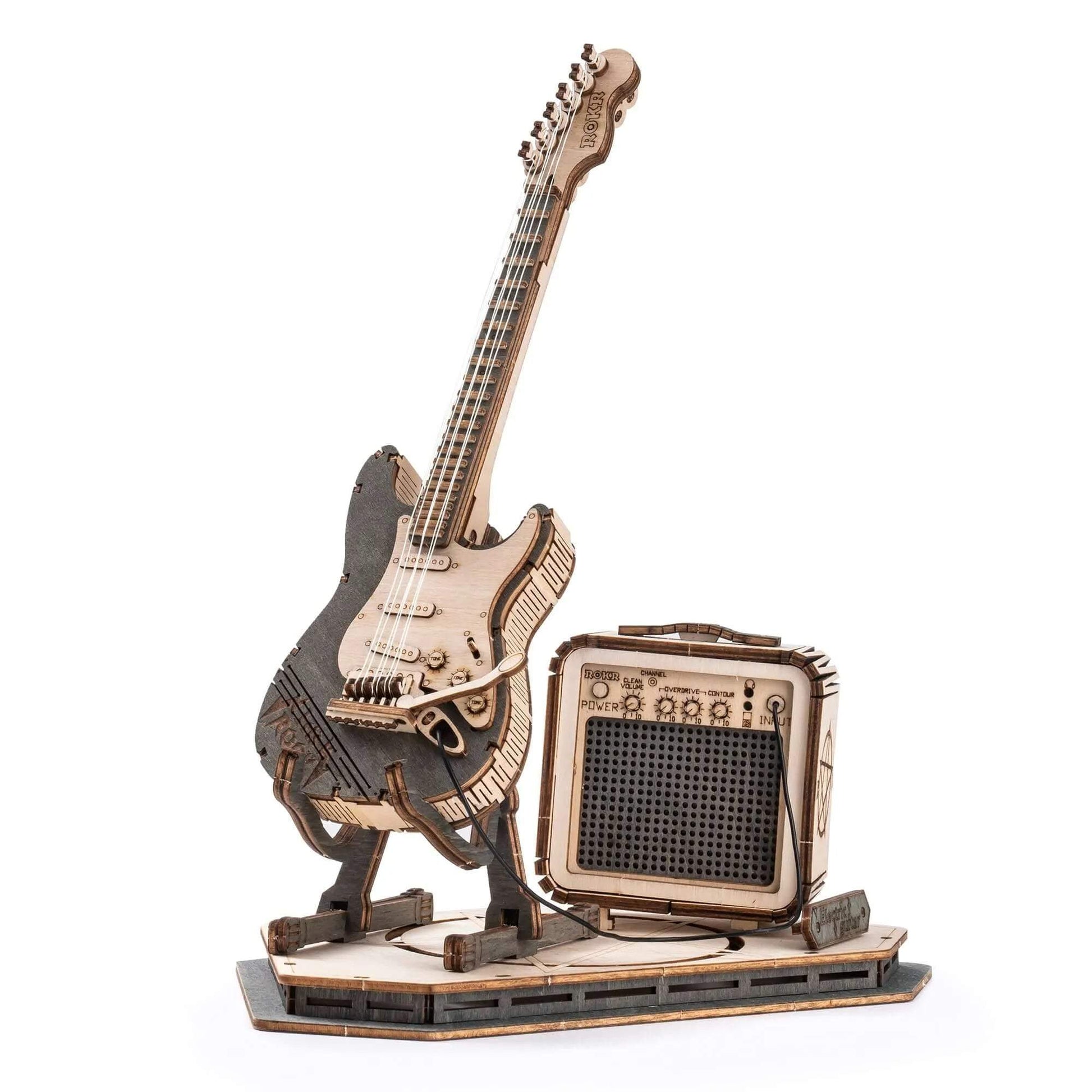 Electric Guitar Model 3D Wooden Puzzle - Toys Quiz