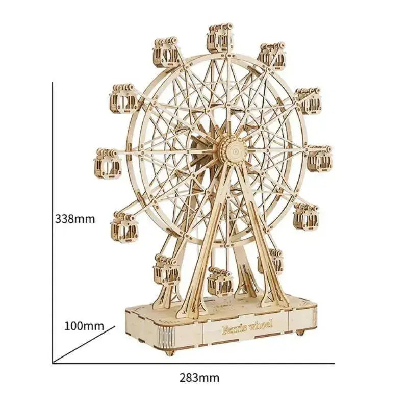 Ferris Wheel 3D Wooden Puzzle Music Box-Rolife-Toys Quiz