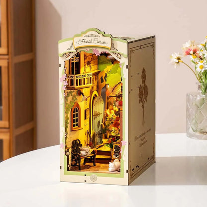 DIY Book Nook featuring a glowing, cozy bookshop with flowers - Toys Quiz